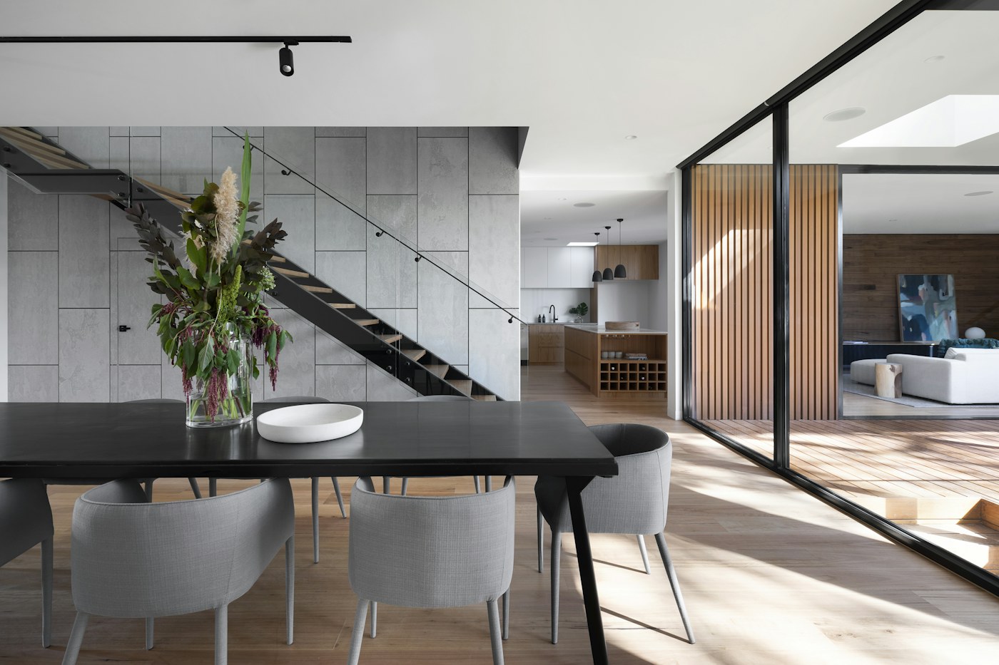 Family room with comfortable seating and soft daylight